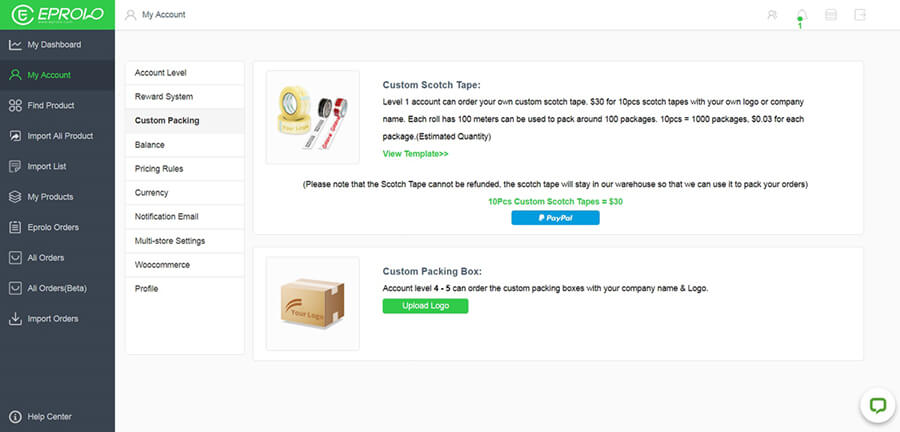 EPROLO dropshipping platform